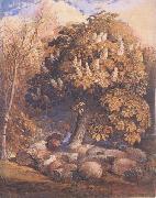 Samuel Palmer Pastoral with a Horse Chestnut Tree Spain oil painting artist